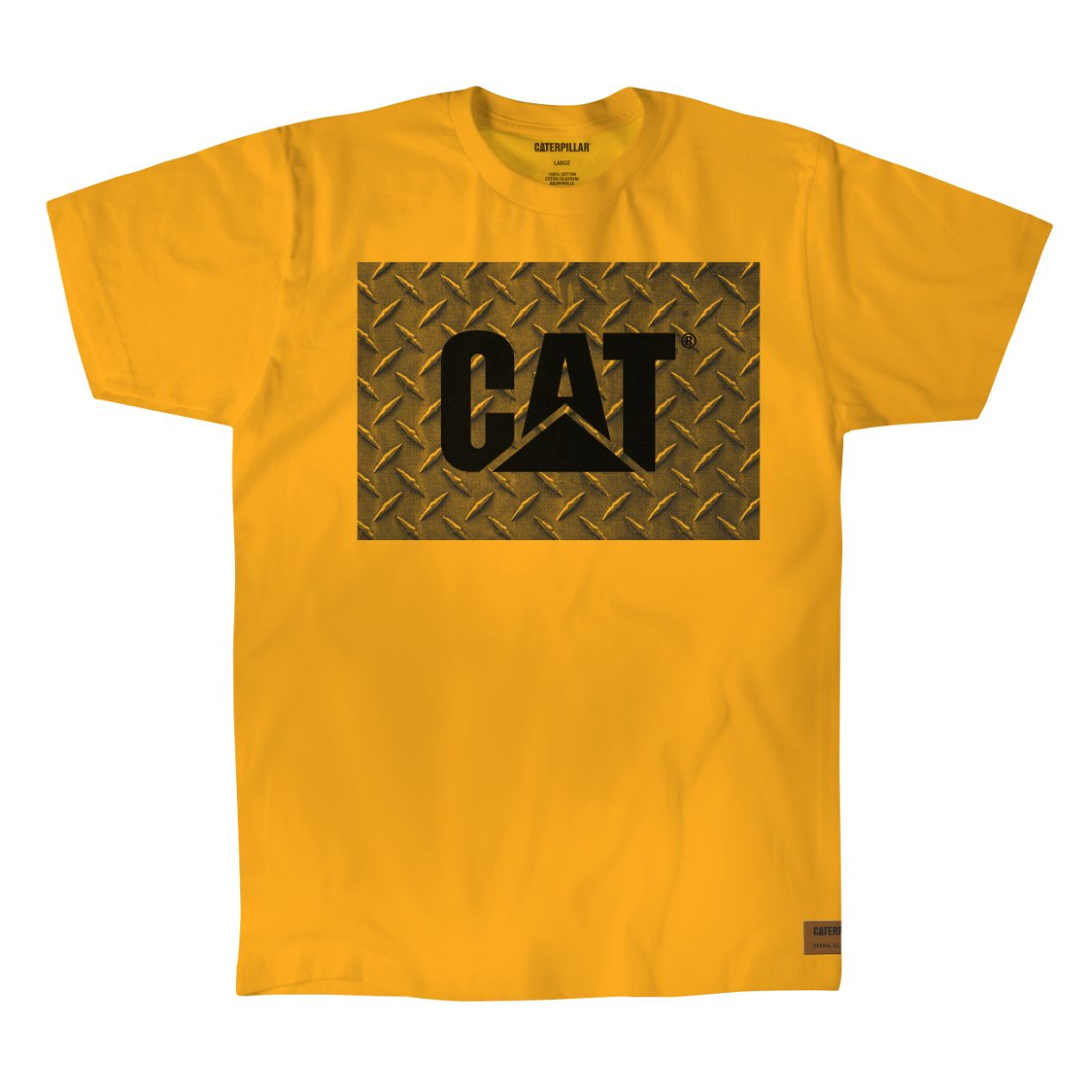 Men's Caterpillar Work Diamond Plate T-Shirts Yellow Ireland YXWN64710